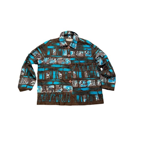 Vtg Artsy1X Cotton Patchwork Button Up Jacket Festival Grunge Fairy  Y2K India - Picture 1 of 11